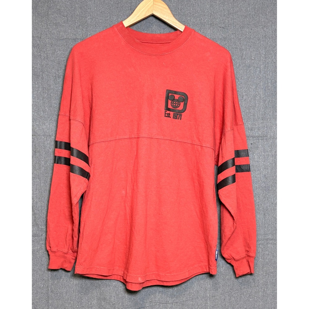 Disney Parks Spirit Jersey Walt Disney World Red Puff Print Long Sleeve Shirt SM - Picture 1 of 5
